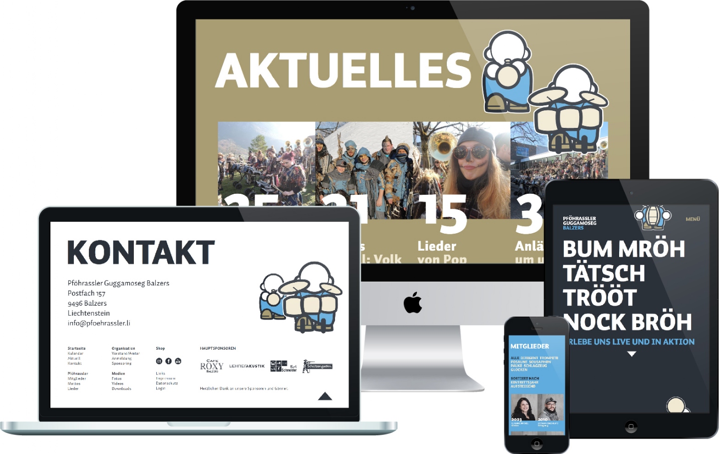 Pföhrassler Guggamoseg Balzers - Responsive Website, Vereins-CMS
